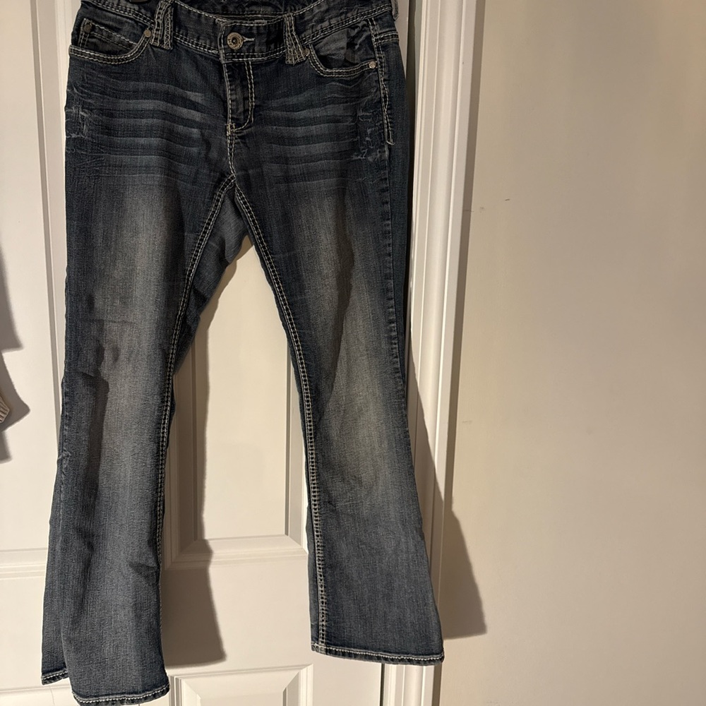 Maurices Dark Blue Flare Jeans Y2K